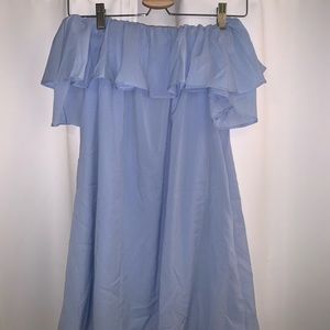 Blue off the shoulder dress worn once